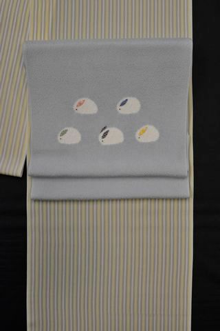 京都 西陣織 袋帯 うさぎ柄 創作袋帯（趣味の着物にうさぎ柄の袋帯をお