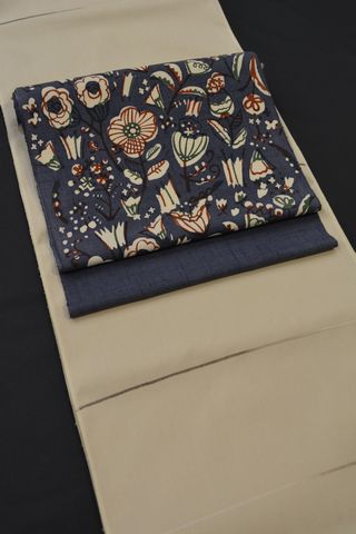 いしげ結城紬を型絵染の帯でコーディネート・そして折り紙でミニバッグ