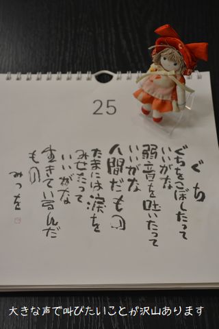 相田さんの日めくりカレンダー「25日」