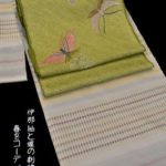 伊那紬と蝶の刺繍帯で春をコーディネート