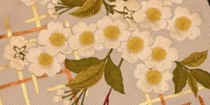 桜柄の刺繍帯