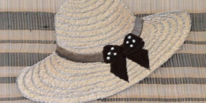 麦わら帽子の刺繍帯