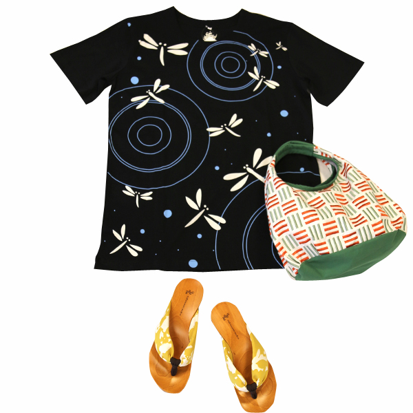 和柄Tシャツコーディネート