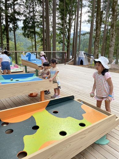 福井県池田町のアドベンチャーパークにて