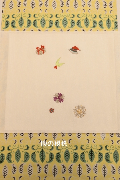 雪だるま刺繍帯の腹の模様