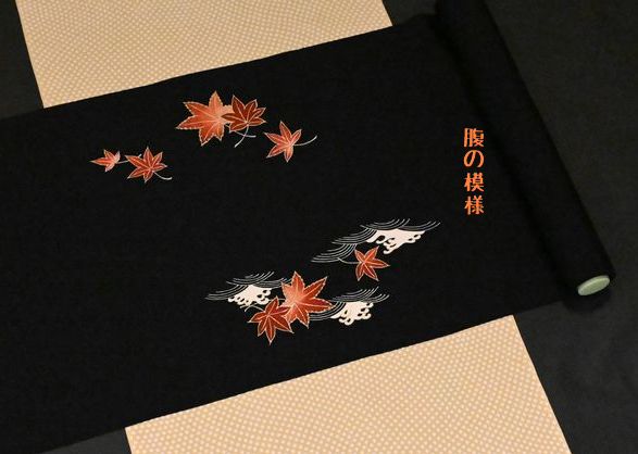 ちりめん染帯の腹の模様