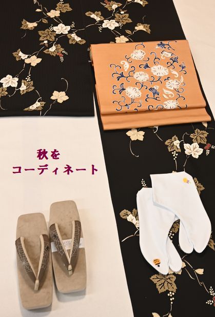 秋を伝える着物コーディネート