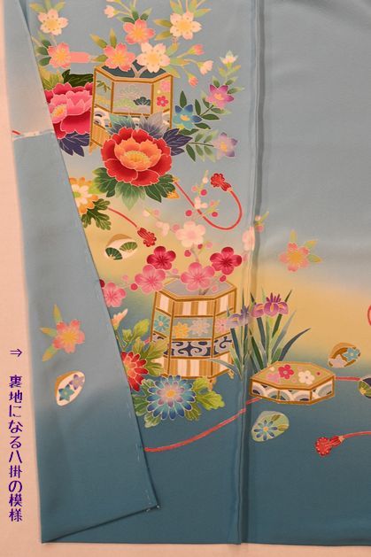裏地の八掛にも模様が描かれている